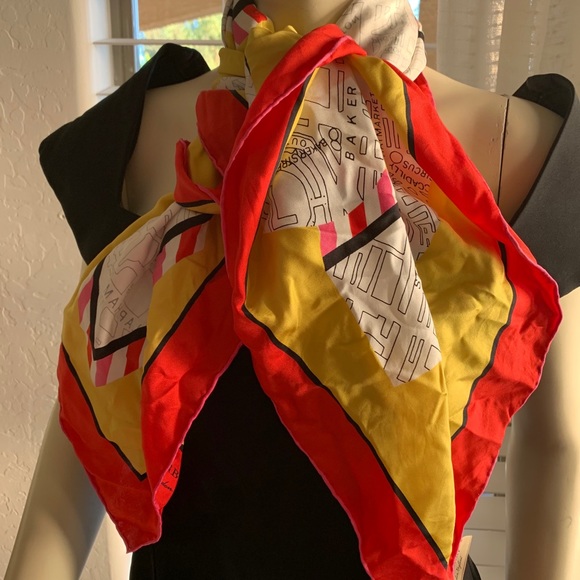 Burberry Multi London Map Silk Square Scarf/Wrap - Picture 6 of 14